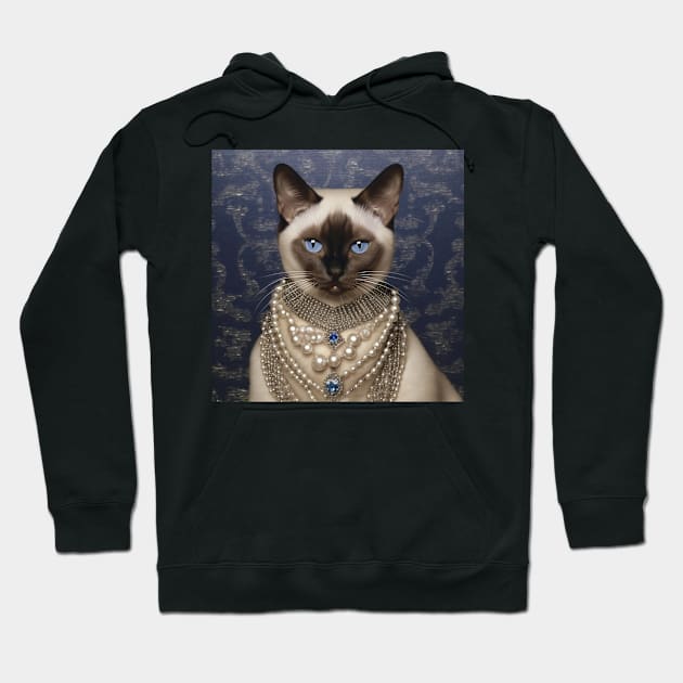 Siamese With Pearls Hoodie by Enchanted Reverie